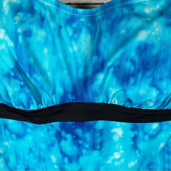 Athleta Bali Swim Tankini Top Bora Bora Blue 36 B/C Tall - Picture 5 of 9